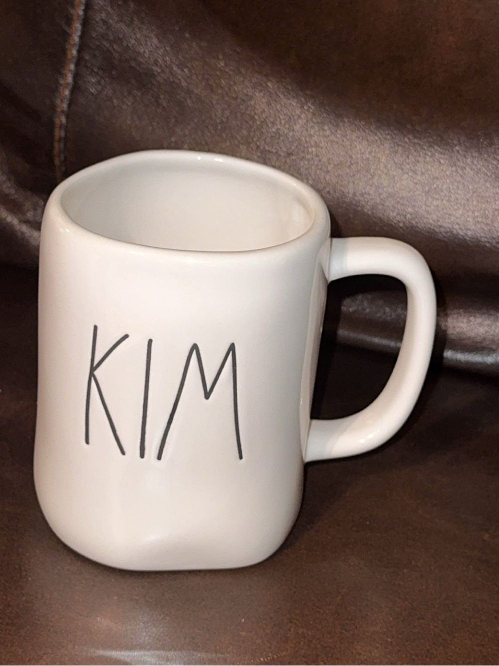 Rae Dunn ceramic white coffee/tea cup/mug ‘KIM’ name/HTF